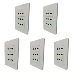 WANT - Pack x5 Tomacorriente Enchufe Triple 16a Certificado Sec Italian Blanco