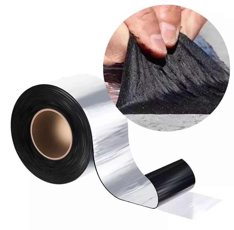 10mts ×75mm Cinta Sellador Techo Impermeable Aluminio Betún