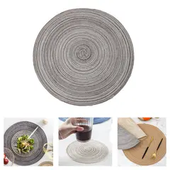 KINDA NICE - Mantel Individual Redondo Tejido Estilo Nórdico 4u Gris