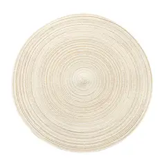 KINDA NICE - Mantel Individual Redondo Tejido Estilo Nórdico 4u Beige