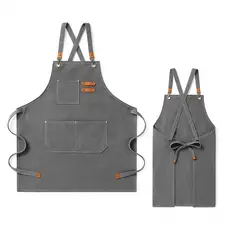 GENERICO - Pechera Delantal Cocina Barbacoa Parrilla Premium Peluquero Gris