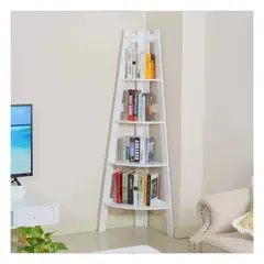 GENERICO - Organizador Esquinero Estante Librero 5 Niveles Blanco 120X39