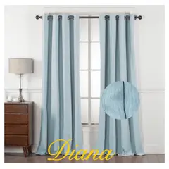 DIANA - CORTINAS 90% BLACKOUT DOBLE TELA 2 LIENZO 140X230 C/U COLOR CELESTE