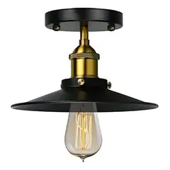 WANT - Lámpara Negra Con Soquete E-27 De Bronce