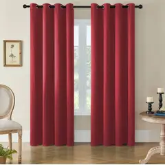 DIANA - CORTINAS 100% BLACKOUT 2 LIENZO ENGOMADA 140X220 C/U COLOR BURDEO