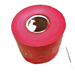 GENERICO - Cinta señalizadora roja plastica de15 cms x 350 mts rollo 5 kilos