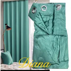 DIANA - CORTINA DOBLE TELA 2 LIENZO CON RELIEVE 140X230 C/U COLOR TURQUESA