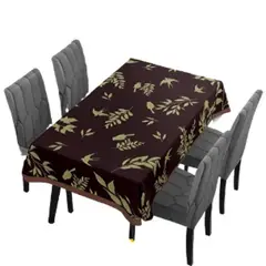 DIANA - MANTEL RECTANGULAR ANTIMANCHA CON DISEÑO CAFE HOJAS 140X200CM