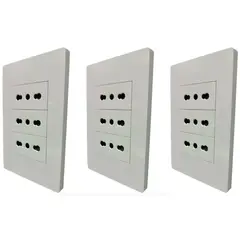 WANT - Pack x3 Tomacorriente Enchufe Triple 16A Certificado SEC Blanco