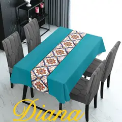 DIANA - MANTEL RECTANGULAR ANTIMANCHA CON DISEÑO TURQUESA MANDADA 140X200CM