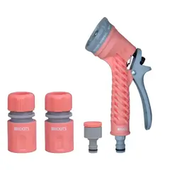 ROOTS - Set Pistola De Riego Coral Con Acoples Rapidos De Media Y Tres Cuartos