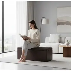 GENERICO - Banqueta Puff Baul Organizador Puff Sillon Pie De Cama Baul