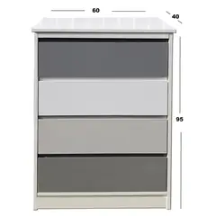 DECORACION CREATIVA - Cajonera Gris Grafito 4 cajones Minimal