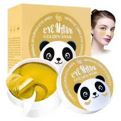 GENERICO - 60 Parches Hidrogel Caracol Dorado Contorno Ojos Elimina Ojeras Antiedad