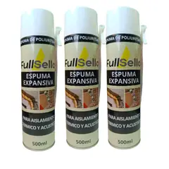FULLSELLO - Pack x3 Und Espuma Expansiva Poliuretano 500ml