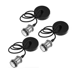 WANT - Pack 3 Soquetes Colgantes Plateados Vintage E27 (Certificado)