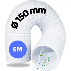 KUANGYE - Tubo O Manga Aire Acondicionado PVC Portátil Universal 15cmx5m flexible C alambre
