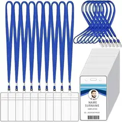 GENERICO - Pack 100 Porta Credenciales Transparente Incluye 100 Lanyard