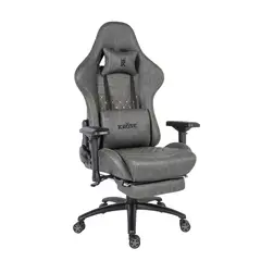 KRONE GAMING - Silla Gamer Oficina Krone XL PRO Reclinable + Masaje + Apoyapiés - Gris