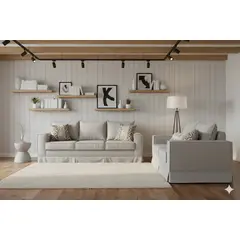 MUNDO LIVING - Juego Living Pompeya Gris sofa 3 cuerpos y 2 cuerpos resortes pocket