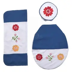 VELUTTI - Set de Fundas de Baño Bordadas 3 Piezas