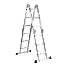 GENERICO - Escalera multifuncional 12 peldaños 4x3 color metal