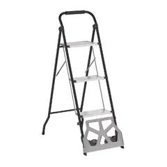 GENERICO - Escalera 3 peldaños 90 cm 2 en 1 color gris