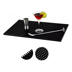 KINDA NICE - Goma Bar Barra Negra 45 X 30 Cm Escurridor Vaso Copas