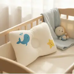 HAOKIDS - Almohada cojín bebé recién nacido 100% algodón relleno antialérgico