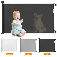 ZSPK - Puerta Negra Retráctil de Seguridad para Niños y Mascotas