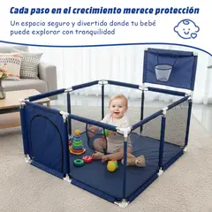 ZSPK - Corral Centro de Seguridad Infantil Con Aro De Basket Azul