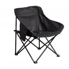 DEWINNER - Silla plegable de metal y tela negro camping terraza