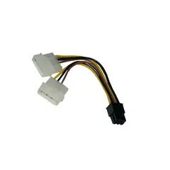 GENERICO - Controla Cable Poder Tarjeta Video Pci-ex 6pin 4pin Molex X2