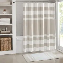 AZ AURAZEUS - Cortina De Baño Diseño Impermeable Tela Bano + 12 Ganchos Aura Zeus 200 x 180 Cm