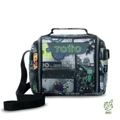 TOTTO - Lonchera Térmica Hombre Resaltador Grande Negra