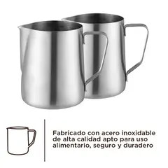 HOME LOGICS - Jarra De Espuma De Leche Acero Inoxidable 355 ml