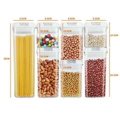 GENERICO - Set De 7 Contenedores Hermeticos De Plastico Cocina Despensa