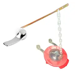 GENERICO - Pack Flapper Cadena Plastica+manilla Estanque Varilla Bronce