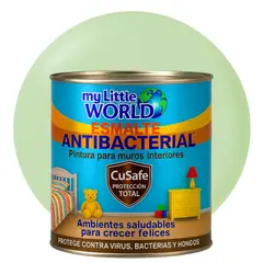 WORLD ACRYLIC - ESMALTE AGUA - Antibacterial infantil CUARTO GALON VERDE PISTACHO CLARO