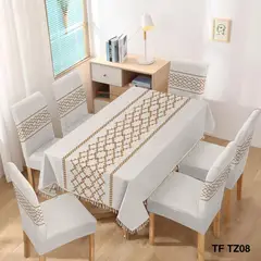 GENERICO - Set de mantel + 6 fundas de sillas diseño