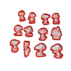 GENERICO - Set 12 Cortadores De Galletas Snoopy 6 Cm