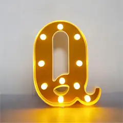 GENERICO - Letras Decorativas Con Luces Led «Q»