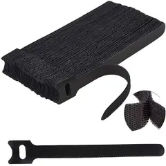 KINDA NICE - Pack 100u Amarra Cables Bridas Autoadesivos Negro Cinta