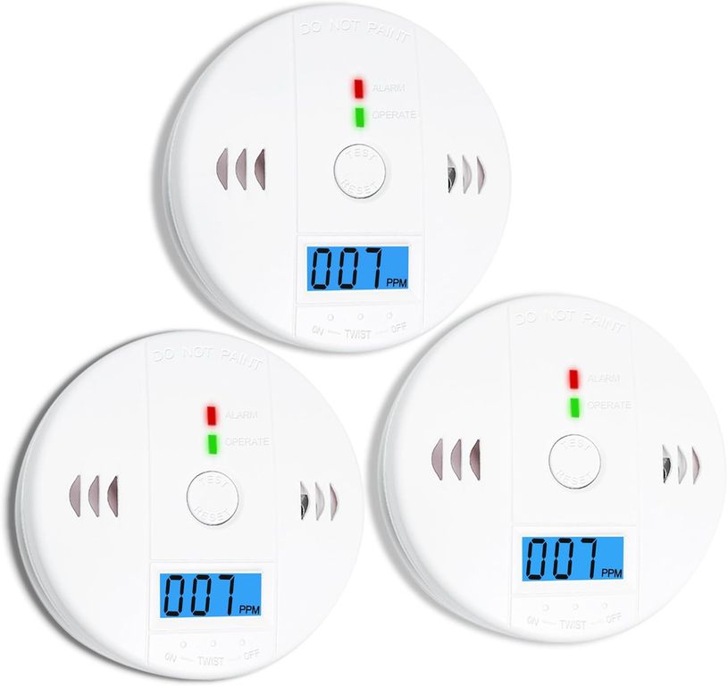 3pcs Alarma Detector De Gas Y Humo Monoxido De Carbono