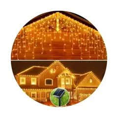 GENERICO - Luces Cascada Navideñas Solar Led 8mt Calida 360 LED