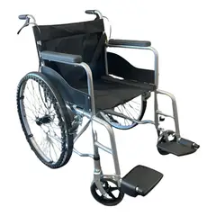 COSMETICAVAL - Silla De Ruedas Plegable Manual Con Descansapies Negro