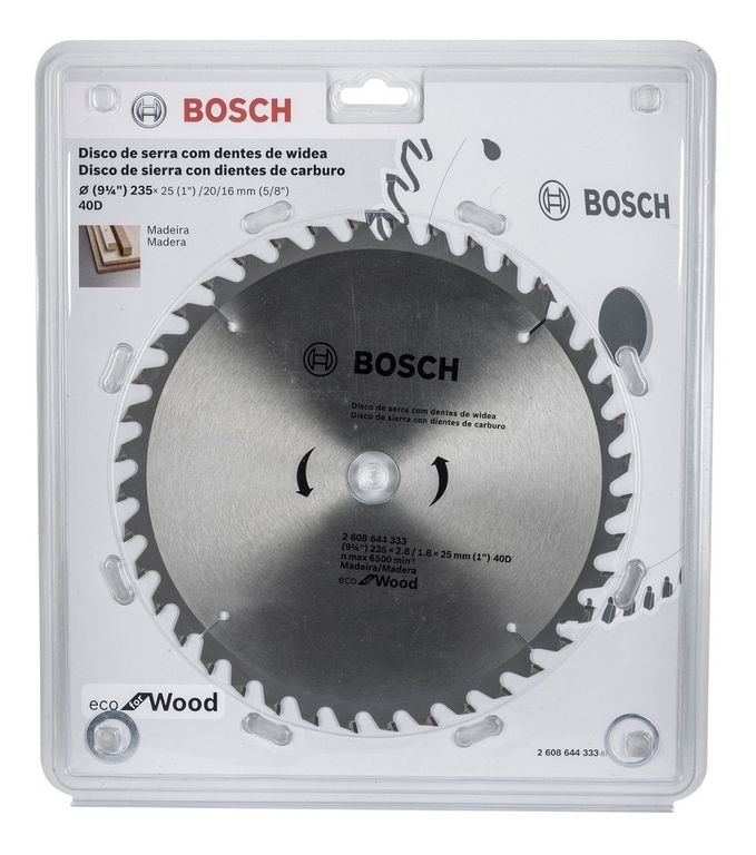 Disco Sierra Circular 235mm 9-1/4'' 40 Dientes 2608644333