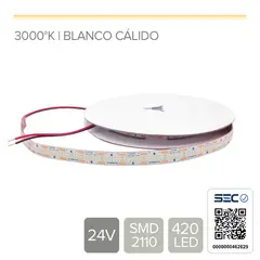 STOREFIX - TIRA LED 24V LUZ BLANCO CÁLIDO ALTO BRILLO DE USO INTERIOR - (Rollo 5 mts)