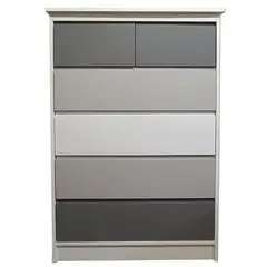 DECORACION CREATIVA - Cajonera Blanca Gris 6 cajones Minimal