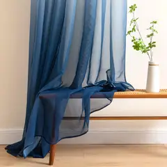 DIANA - CORTINA VISILLO DEGRADE 2 PAÑOS 140CM X 240CM COLOR AZUL OSCURO